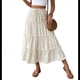 thumbnail image 3 of Falda Larga Informal Elegante de Verano para Mujer, con , Cintura Alta, Corte A, Holgada y Bolsillos L, 3 of 10