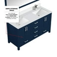 thumbnail image 6 of Jacques 60 in W Navy Blue Double Vanity, Cultured Marble Top, Faucet Set, & 58 in Mirror, 6 of 6