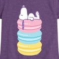 thumbnail image 3 of Peanuts - Snoopy Stacked Macarons - Youth Girls Short Sleeve Tee, 3 of 6