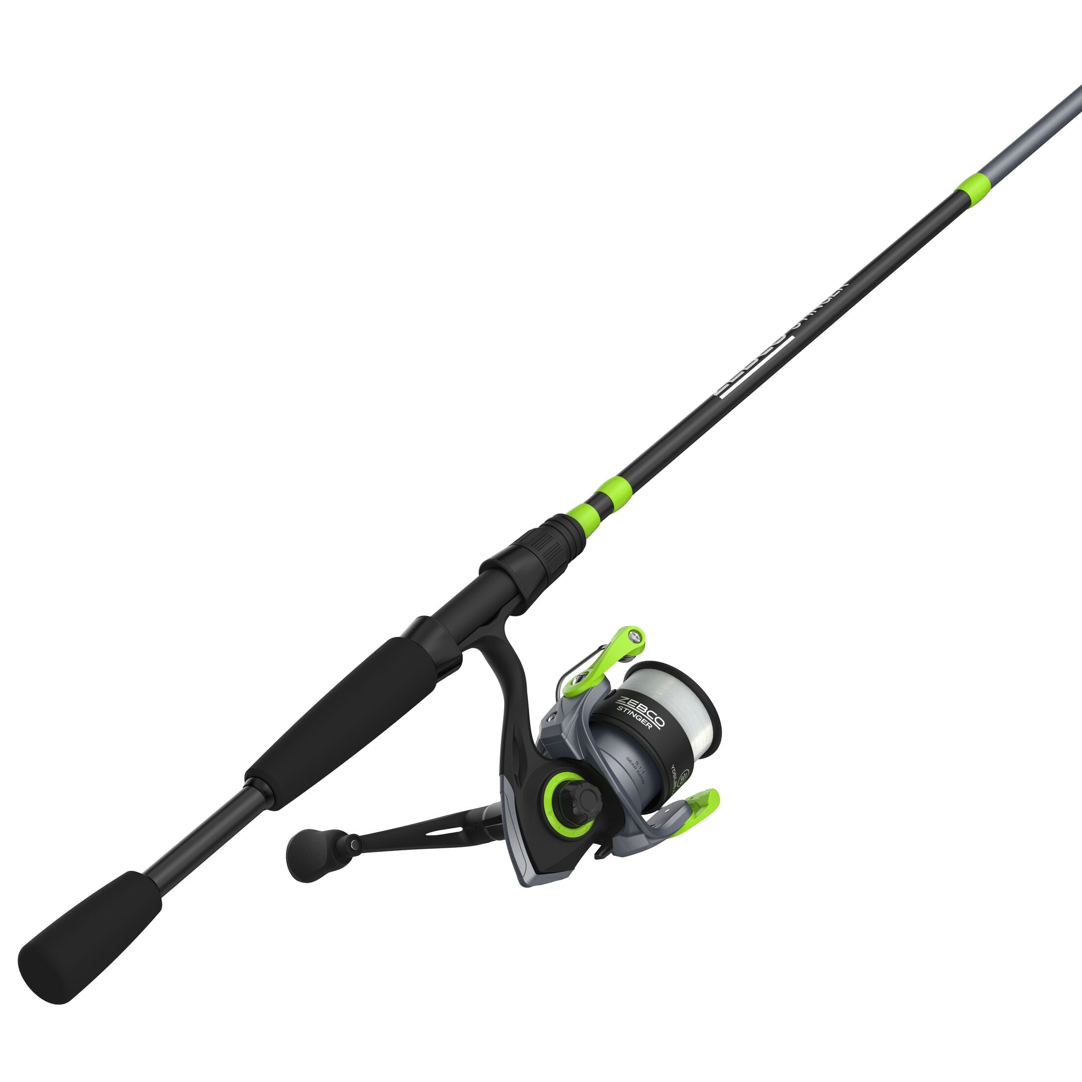 Zebco Stinger Spinning Reel and Fishing Rod Combo, 7-Foot, 2-Piece Rod, Size 30 Reel