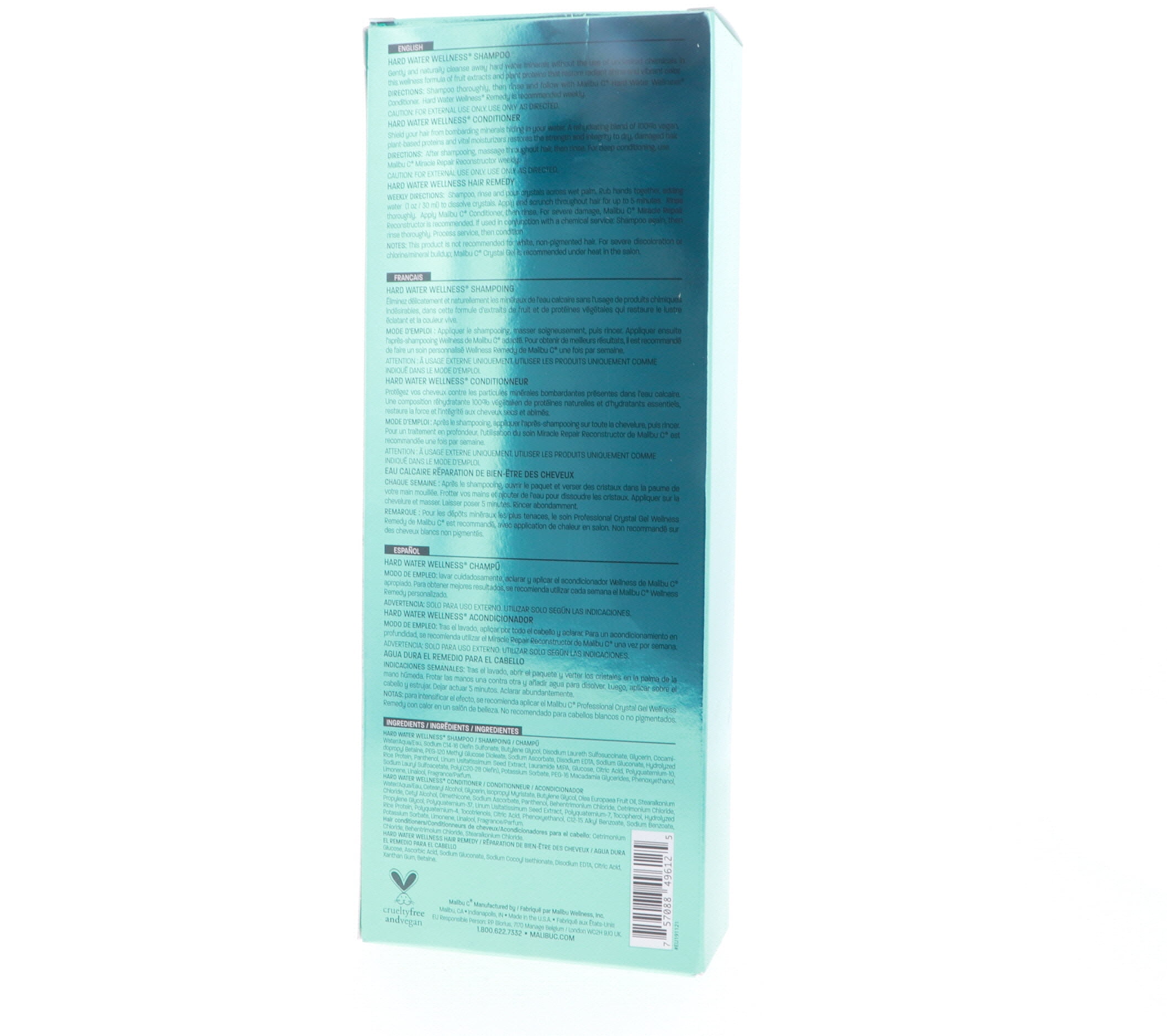 Malibu Hard Water Wellness Treatment Kit (Shampoo 9 oz, Conditioner 9 oz, Hair Remedy 4 x 0.17 oz)