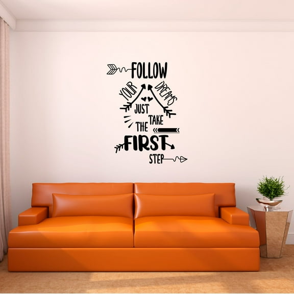 Home Wall Decal - Follow Your Dreams - Joyful Adventure Design Inspirational Follow Your Dreams Quote Typography - Proudly Hand Made Decal - Size: 8 In(W) x 10 In(H)