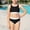 Black, variant on Fnooota Girls Bikini Swimsuits, Summer Two Piece Beach High-waisted Bathing Suits Swimwear Hot Pink Size 14