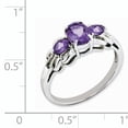 thumbnail image 2 of Beautiful Sterling Silver Rhodium Plated Oval Amethyst Ring, 2 of 2