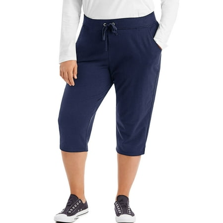 Just My Size Womens French Terry Capris, 4X, Navy | Walmart Canada