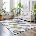 thumbnail image 3 of Large Area Rugs 6'x9', Green Purple Palm Leaf Carpet Runner Indoor Outdoor Rugs Home Decor Aesthetic, Summer Botanical Tropical Vintage Non Slip Mats Washable Accent Rug for Living Room Bedroom, 3 of 8