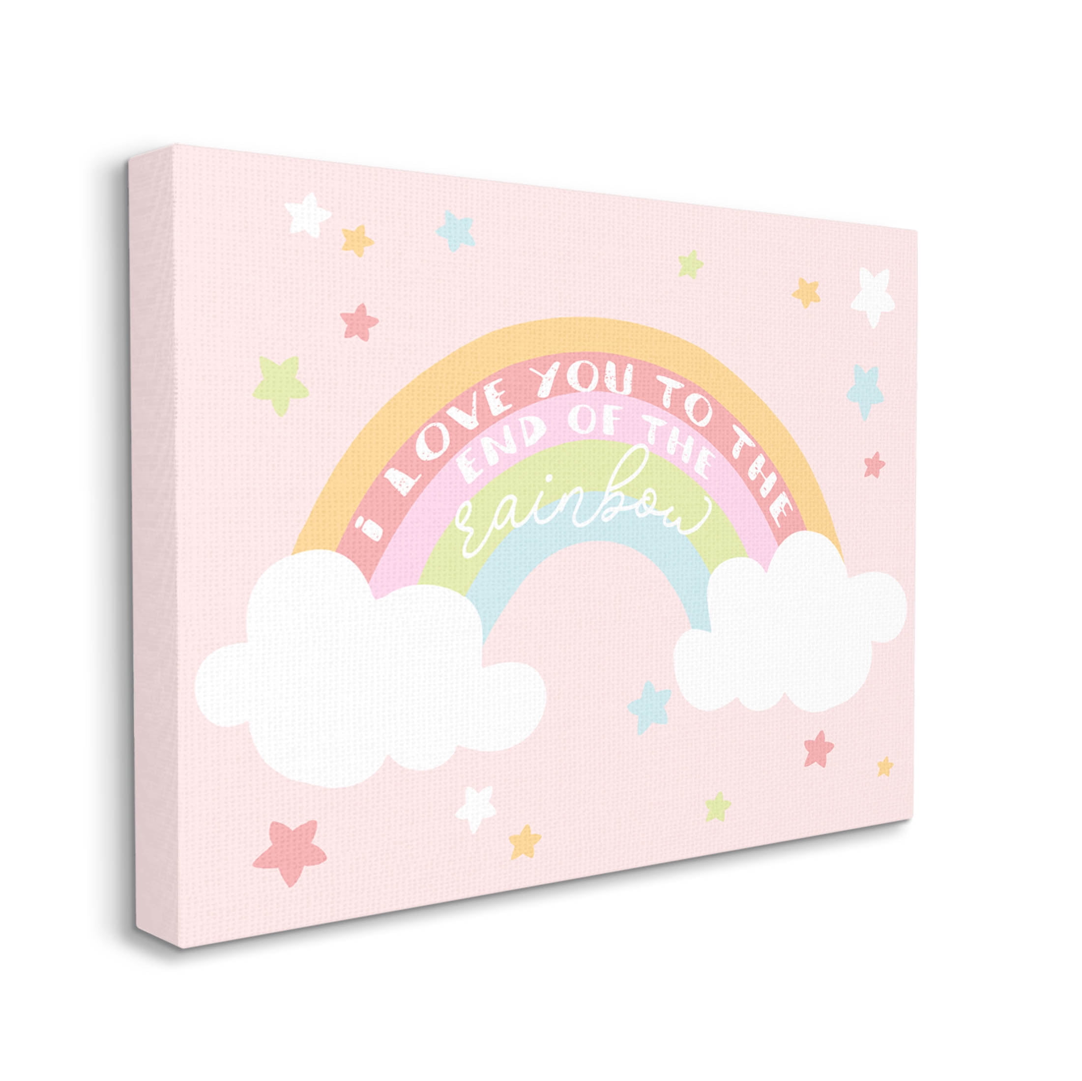 Stupell Industries Love You End Of Rainbow Phrase Graphic Art Gallery Wrapped Canvas Print Wall Art, Design by Lil' Rue