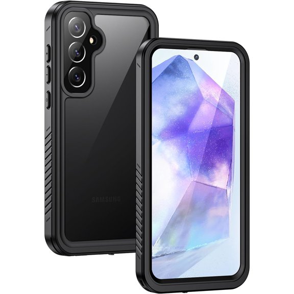 MYKOMI for Samsung Galaxy A55 5G Phone Case, IP68 Waterproof Dustproof, Built-in Screen Protector, Rugged Full Body Shockproof Phone Cover for Galaxy A55 5G, Black
