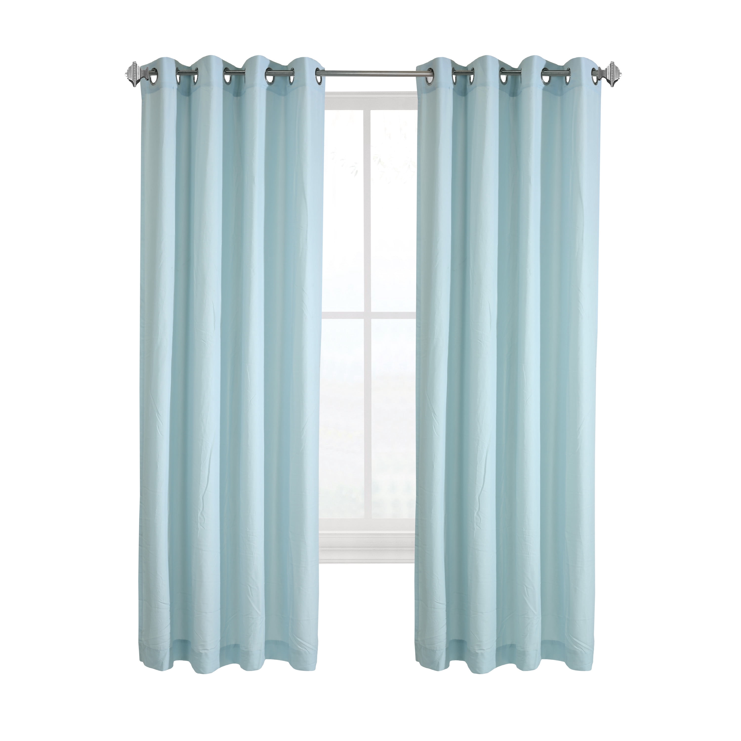 Hannah Crinkle Textured Microfiber Curtain Panel 52" x 84" in Sky Blue