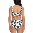 thumbnail image 3 of Wukai Retro Rooster Women's Bikini Set Two Piece,wimsuit High Waisted V Neck Twist Front Adjustable Spaghetti Straps Bathing Suit-XX-Large, 3 of 7