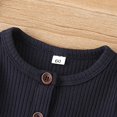 thumbnail image 4 of Newborn Baby Short Sleeve Romper Knit Ribbed Solid Color Cotton Jumpsuits, 4 of 9