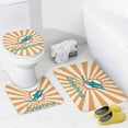 thumbnail image 4 of Miami 4pcs Shower Curtain Set Football Bathroom Rusg with Shower Curtain,Toilet Lid Cover U-Shaped Mat and Non-Slip Rugs for Fans Birthday Gift, 4 of 6