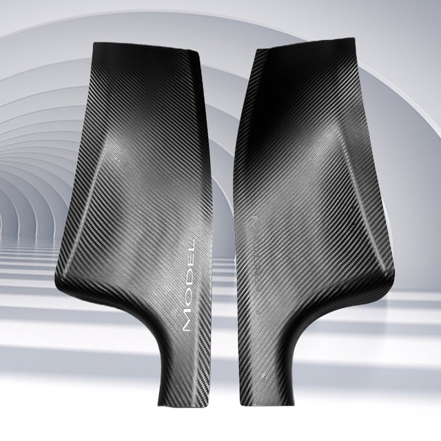 Para Coche Protectores de umbral de puerta embellecedor de umbral de puerta de fibra de carbono antiarañazos para Tesla modelo Y Likrtyny Accesorios para autos y motos