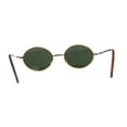 thumbnail image 2 of Classic Small Oval Spring Hinge Metal Rim Sunglasses Gold Green, 2 of 4