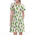thumbnail image 1 of Balery Christmas Trees Vestidos sueltos de manga corta para mujer, vestidos de verano 2025, vestidos casuales de corte A con vuelo., 1 of 6