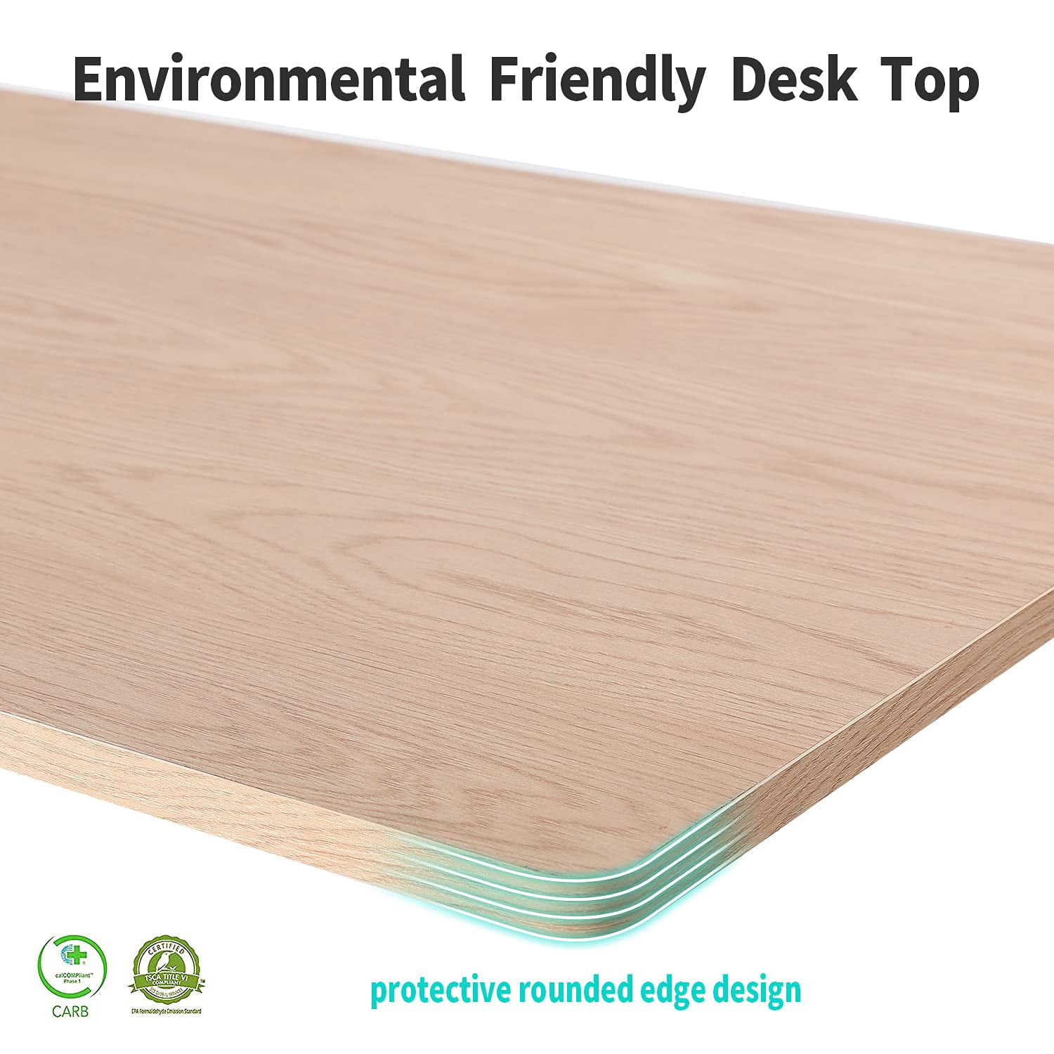 UNICOO® Height Adjustable Electric Standing Desk, 47.24 x 23.62 Inches Stand up Table, Sit Stand Home Office Desk with One Piece Tabletop (NTESMF01-W + 48 in Light Oak TOP)