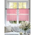 thumbnail image 3 of Vintage Anchor Texture Sheer Curtains 54 Inch Long 2 Panels, Pink White Geometric Classic Stripes Light Filtering Rod Pocket Curtains, Sheer Voile Drapes for Living Room Bedroom, 52"x54", 3 of 8