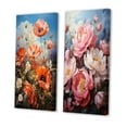 thumbnail image 3 of Designart "Meadow Poppy landscape" Meadow Wall Art Set Of 2 - Coral Landscapes Canvas Set For Living Room Decor, 3 of 7