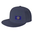 thumbnail image 1 of DouZhe Flat Brim Cap Snapback Hat, Nebraska State Flag Prints Adjustable Blue Adult Baseball Cap, 1 of 6