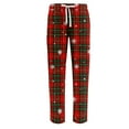 thumbnail image 5 of Zimjoy Men's Pajama Pants Lightweight Elastic Waist Comfy Fleece Pajama Pants Soft Loose Warm Plaid Sleep Pant Drawstring Casual Sleep Pant with Pockets, Deep Red L, 5 of 6