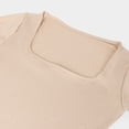 thumbnail image 5 of Women Square Neck Long Sleeve Thong Bodysuit T-Shirt Basic Plain Solid Color Bodycon Romper Top One-Piece Jumpsuits, 5 of 9