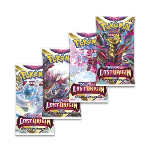 Set Booster Pack Pokémon Lost Origin x4 con 10 cartas por paquete