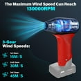 thumbnail image 3 of Jet Dry Mini Blower Compatible with Dewalt 20V Lithium Battery，Jet Fan130000 RPM Wind Speed 4-Speed Control， Compressed Air Duster, Cordless Handheld Air Blower for Computer Keyboard,Outdoors, 3 of 5
