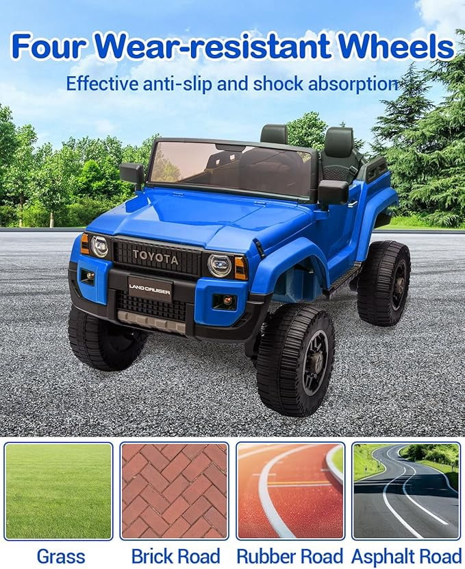 EastVita 24V Ride on Car for Kids, 2 Seater Ride on Car Truck, Licensed Toyota Electric Car with Parent Remote Control, 4.4MPH, 4x550W Motors
