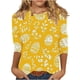 thumbnail image 3 of TaTaai Women Easter Print T-Shirt Crew Neck 3/4 Sleeve Casual Pullover Top Ladies Spring Daily Wear Lightweight Breathable Non-See-Through No Fading Soft Comfortable Fashion Top Gift, 3 of 5