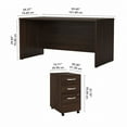 thumbnail image 2 of Studio C 60W x 30D Office Desk with Drawers in Black Walnut - Engineered Wood, 2 of 10
