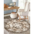 thumbnail image 6 of Unique Loom Sofia Collection Area Rug - Salle Garnier (12' Round Light Brown/Ivory), 6 of 6