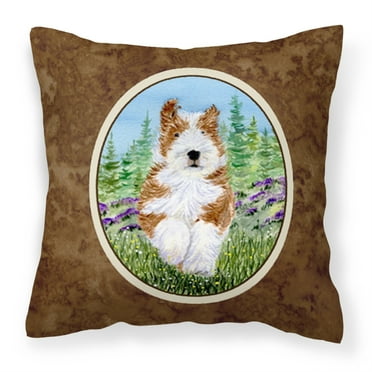 Carolines Treasures SS8320PW1414 Bearded Collie Fabric Decorative Pillow, 14Hx14W, multicolor