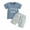 Blue, variant on Elippeo Toddler Boys Summer 2PCS Outfit Sets 6 12 18 24 Months 3 Years Short Sleeve O Neck Letter Print T-shirt + Drawstring Shorts