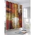 thumbnail image 3 of Fsddascl Burnt Orange Shower Curtain Set - 72" x 78" Washable Bathtub Curtain with 12 Hooks, Fall Modern Oil Painting Abstract Art Green Brown Waterproof Fabric Stall Shower Curtains for Bathroom, 3 of 6