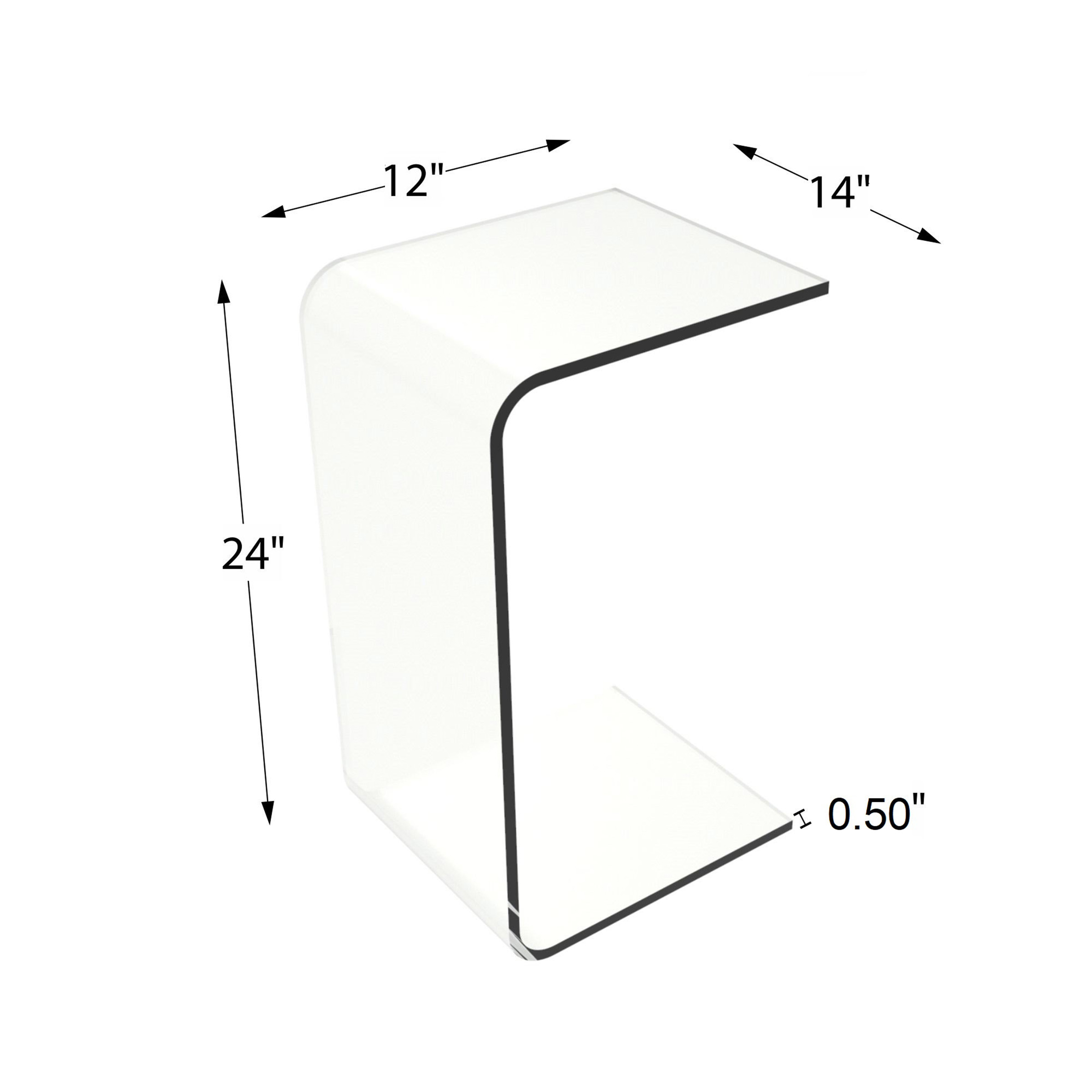 Lavish Home Clear Acrylic Side Table for Lap Desk, Coffee, or End Table - image 2 of 8