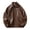 Coffee, variant on Mens Jacket Men's Dashion Motorcycle Solid Color Vintage Button Pocket Leather Long Sleeved Hooded Jacketss for men White XL