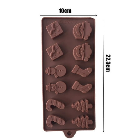 

Christmas Silicone Chocolate Mould Xmas Candy Mold Trays Baking Mould Santa Clause Snowman Present Gingerbread Candy Cane Mould
