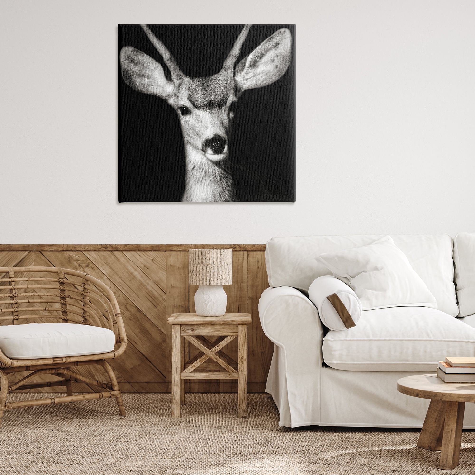 Stupell Industries Gazing Deer Portrait Animals & Insects Photography Gallery Wrapped Canvas Art Print Wall Art, 36 x 36