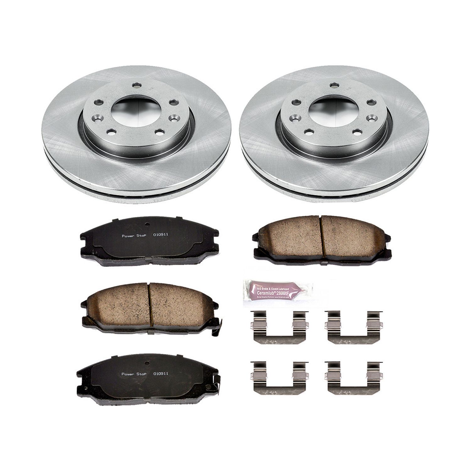 Power Stop Front Stock Replacement Brake Pad and Rotor Kit KOE5252 Fits 2004 Kia Sedona