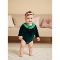 thumbnail image 4 of BemeyourBBs Baby Girl Christmas Romper Letter Embroidered Infant Winter Jumpsuit, 4 of 8