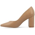 thumbnail image 3 of Journee Women's Simonne SuperNatural Shades Block Heel Pointed Toe Pumps, 3 of 10