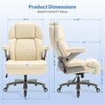 thumbnail image 2 of WOSDOM 700lbs Big and Tall Office Chair, Heavy Duty Executive Chair, Extra Wide Seat, Adjustable Headrest and Lumbar Support, 3D Flip up Arms, Beige, 2 of 9