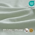 thumbnail image 2 of Simple&Opulence Linen Sheet Set-Linen Cotton Blend Bedding set-4 Pieces(1 Flat Sheet,1 Fitted Sheet&2Pillowcase)-Soild Color Collection,Soft & Cozy,Cooling Bedding- King Size, Mint Green, 2 of 9