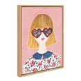 thumbnail image 2 of Kate and Laurel Sylvie Rose Glasses Framed Canvas Wall Art by Sara Berrenson, 18x24 Natural, Motivational Art for Wall, 2 of 6