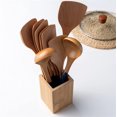 thumbnail image 4 of Cooking Tool Sets Wood Pot Shovel Long Handle Stir-Fry Spatula Non-Stick Pot Wood Spatula Soup Spoon Kitchen Tool (Color : 5pcs), 4 of 8