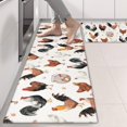 thumbnail image 2 of Kitchen Rugs Sets Of 2,White Chicken Egg Pattern Anti Fatigue Kitchen Mat Rugs Non Slip Washable,Decorative Kitchen Floor Mats for Kitchen,Sink,Laundry,17"X47", 2 of 5
