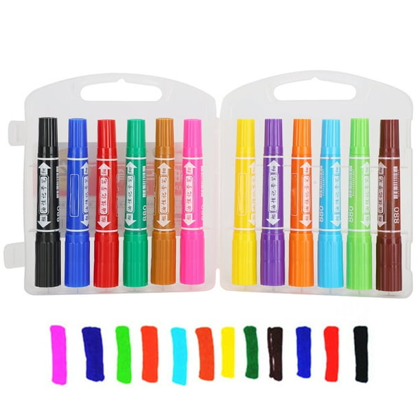 Marcador de aceite de doble punta marcadores de bocetos permanentes de doble punta ideal para artistas adultos niños dibujo colorear manualidades regalos ANGGREK Otros