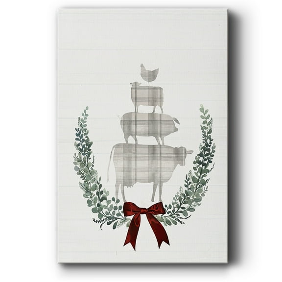 Yuletide Animals I- Gallery Wrapped Canvas