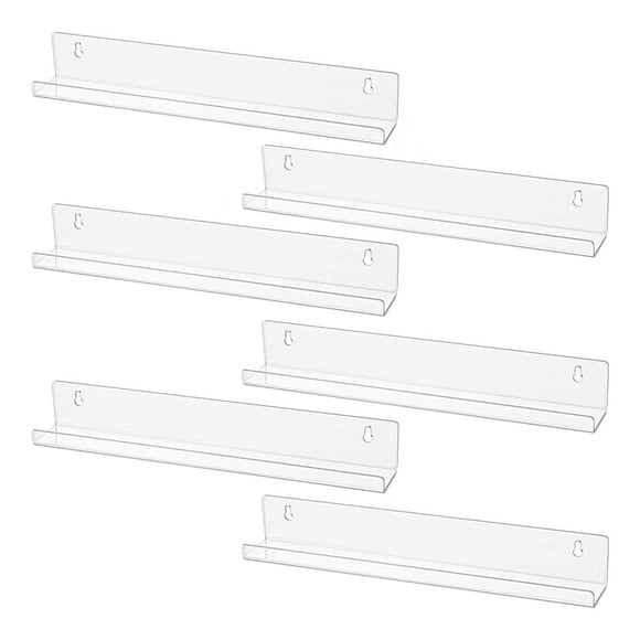 6Pcs Vinyl Record Wall Mount Shelf Set of Album Holders for Hanging on Walls - Shelves Albums or Children's Books