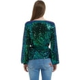 thumbnail image 5 of Women's Long Sleeve Sequin Crew Neck Fashion Pullovers Sweatshirt, Mermaid, Small, 5 of 5